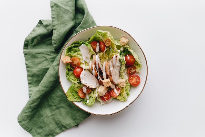 Caesar Salad with crisp romaine and ranch caesar dressing