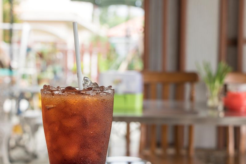 Fresh brewed iced tea to accompany ranch pizza orders